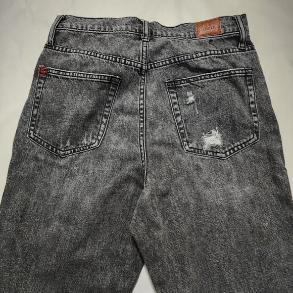 BDG Black Wash Distressed High Rise Slim Straight Jeans - Picture 3 of 6